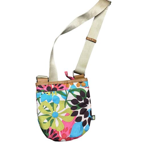 Lily Bloom Mini Crossbody Purse Handbag - Preowned, Floral Canvas Design - Picture 3 of 4
